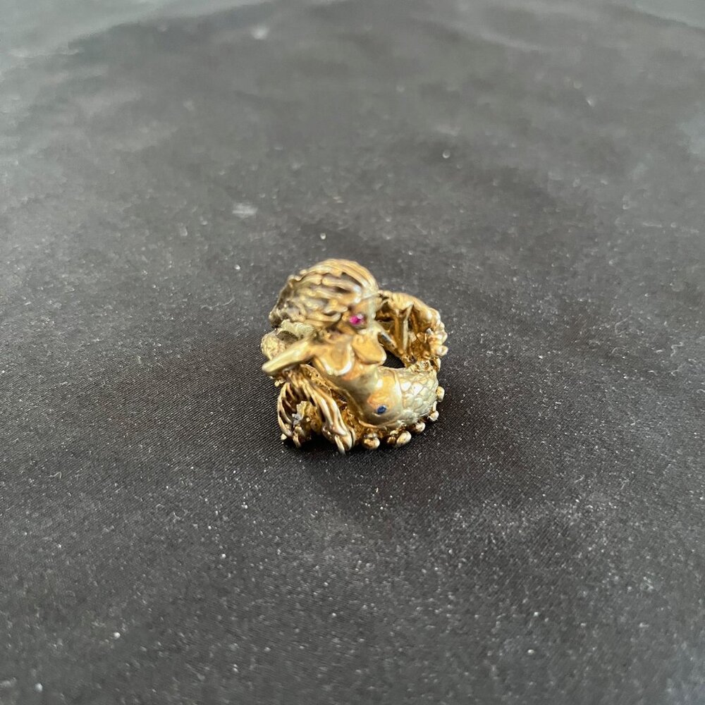 Huge Sterling Mermaid Ring